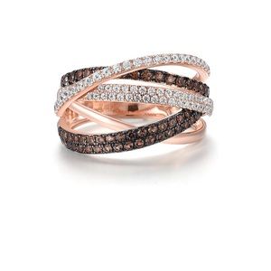 14k Champagne Brown Diamonds Wrap Ring